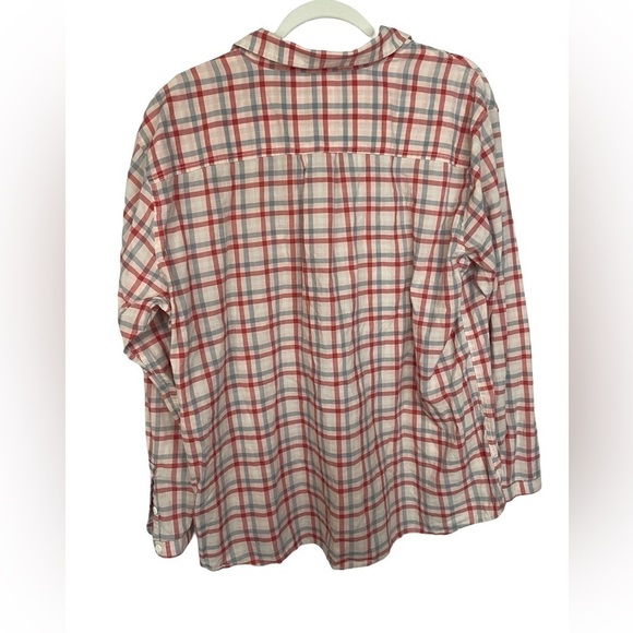 The North Face light weight cotton blouse, red pink and blue window pane pattern - Picture 3 of 4